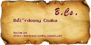 Bárdossy Csaba névjegykártya