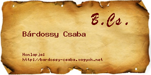 Bárdossy Csaba névjegykártya