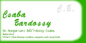 csaba bardossy business card